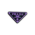 Prada triplate stylised badge logo  purple on black MQ087-107 Shoe Charm