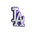 LA stylised logo white on purple MQ087-121 Shoe Charm