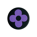 LV Louis Vuitton flower badge logo purple on black shoe charm MQ087-109
