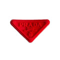 Prada triplate stylised badge red on red MQ087-16 Shoe Charm