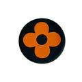 LV Louis Vuitton flower badge logo orange on black shoe charm MQ087-58