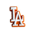LA stylised logo white on orange 087-62 Shoe Charm