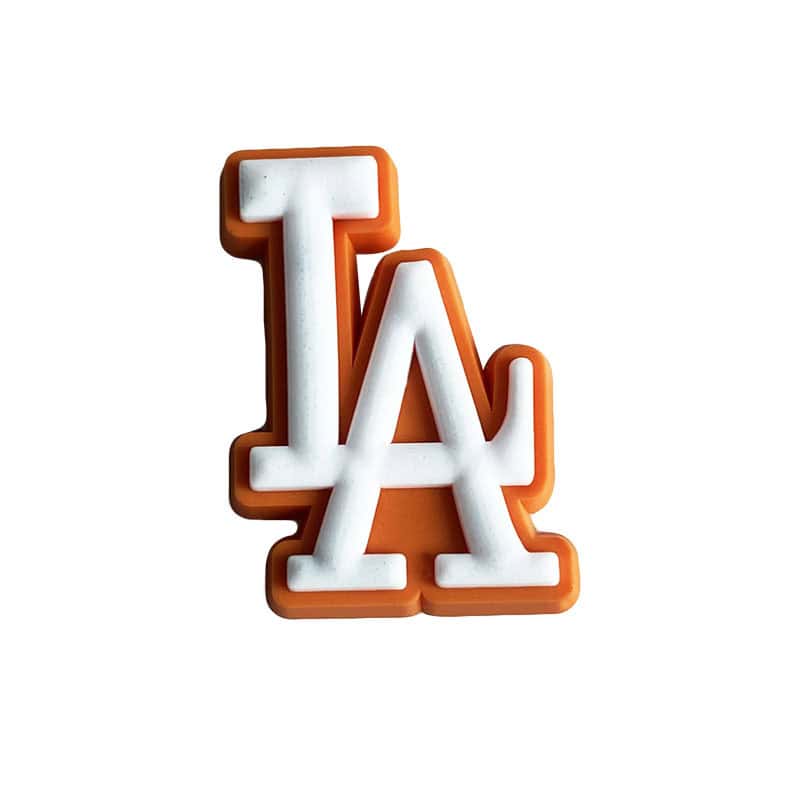 LA stylised logo white on orange 087-62 Shoe Charm