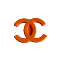 Chanel double C stylised logo orange 087-63 Shoe Charm