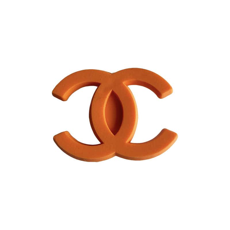 Chanel double C stylised logo orange 087-63 Shoe Charm