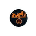 HERMES round badge logo orange 087-64 Shoe Charm