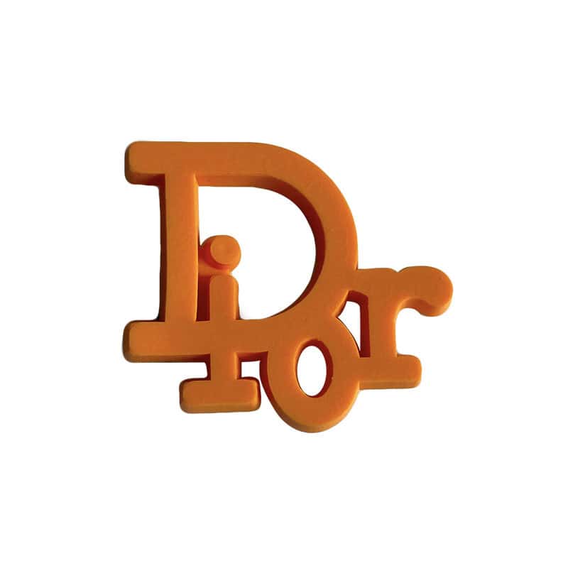 Dior French Luxury stylised logo orange MQ087-66 Shoe Charm