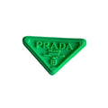Prada triplate stylised badge logo  green on green 087-145 Shoe Charm