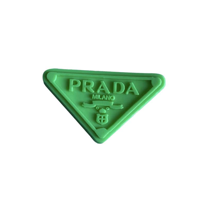 Prada triplate stylised badge logo  green on green 087-145 Shoe Charm