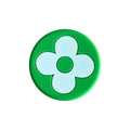 LV Louis Vuitton flower badge logo white on green shoe charm
