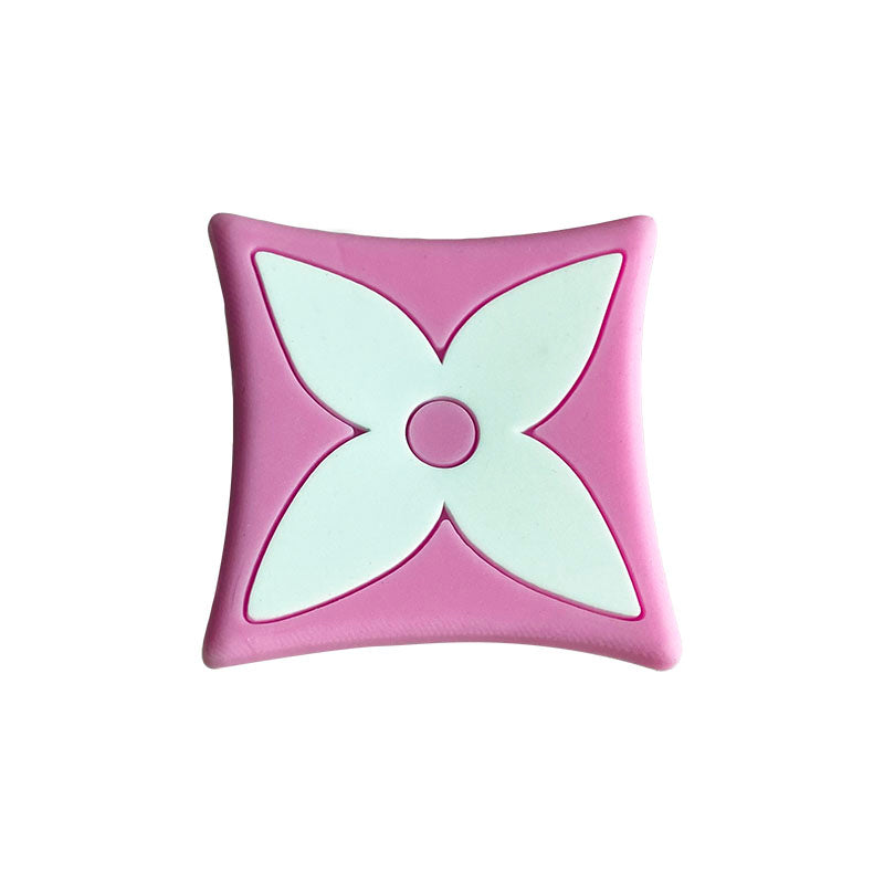 LV Louis Vuitton French star badge logo white on pink 087-29 Shoe Charm