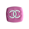 Chanel double C badge white pink 087-30 Shoe Charm