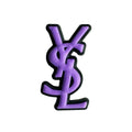 YSL Yves Saint Laurent French Luxury stylized logo purple MQ087-116 Shoe Charm