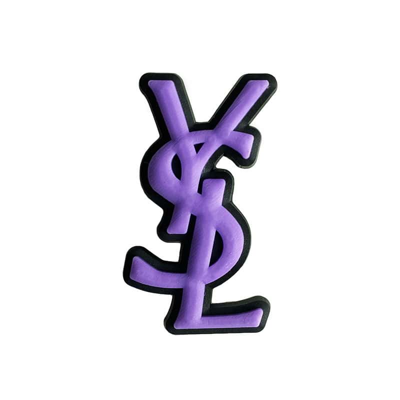 YSL Yves Saint Laurent French Luxury stylized logo purple MQ087-116 Shoe Charm