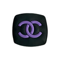 Chanel double C badge logo purple on black MQ087-119 Shoe Charm