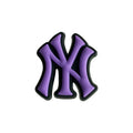 NY New York Yankees football badge logo purple on black MQ087-120 Shoe Charm