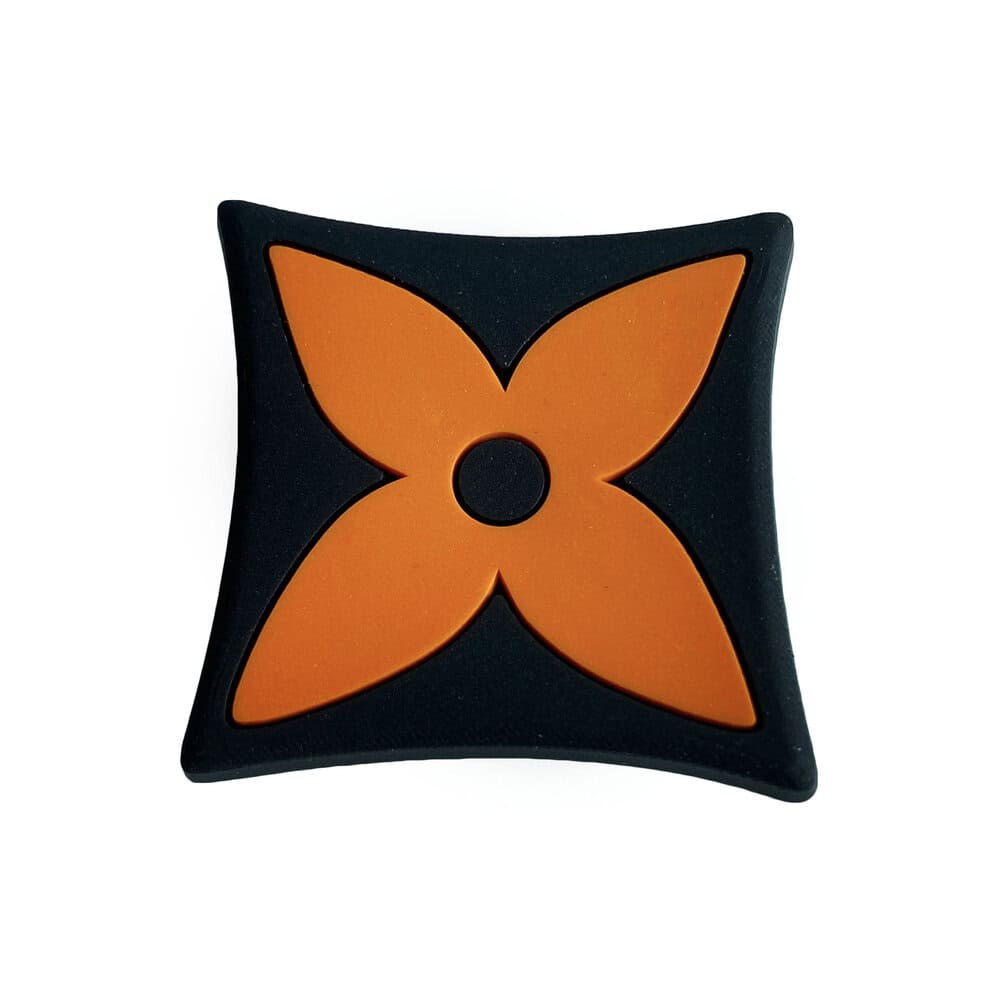 LV Louis Vuitton French star badge logo orange on black 087-54 Shoe Charm