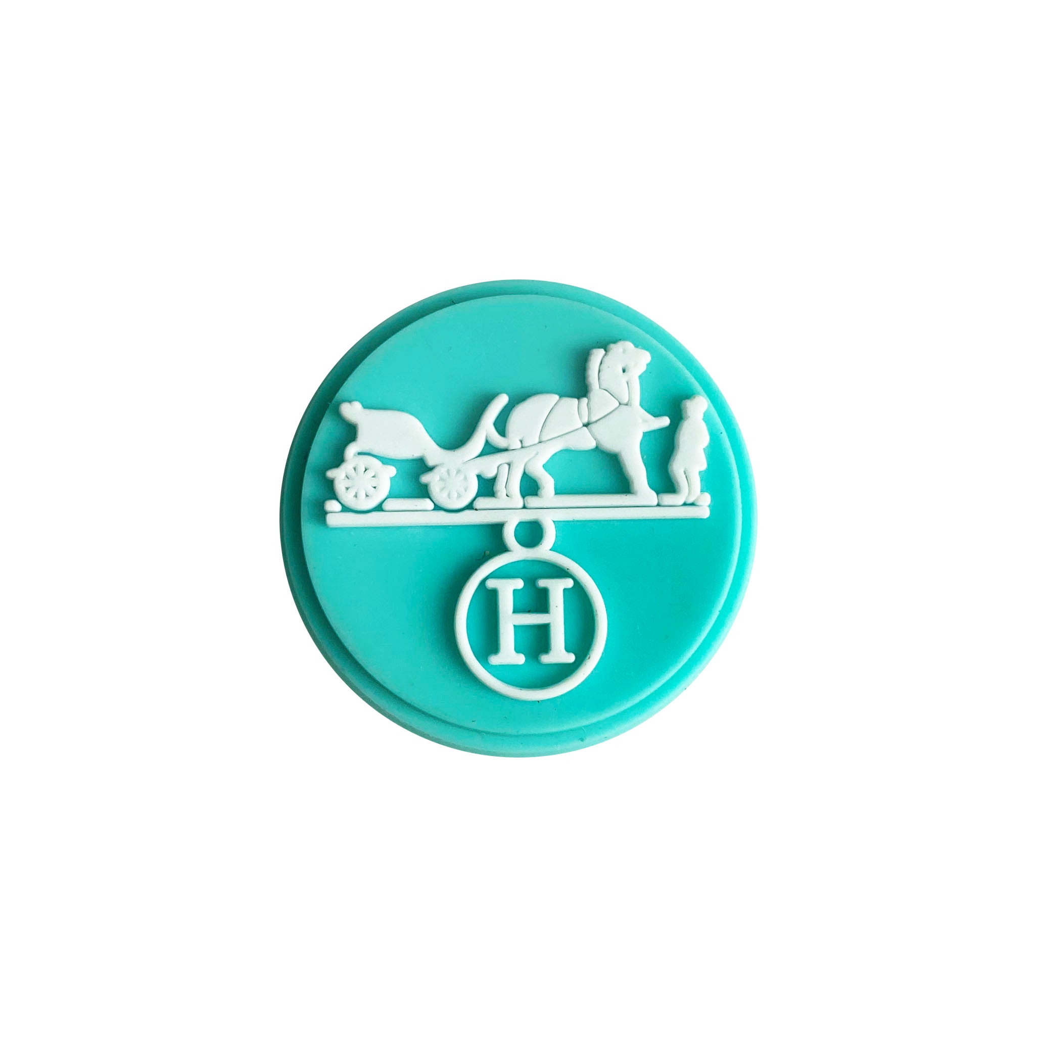 HERMES round badge logo aqua MQ087-98 Shoe Charm