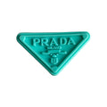 Prada triplate stylised badge logo aqua on aqua MQ087-99 Shoe Charm