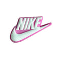NIKE Swoosh logo white on pink on white  087-21 Shoe Charm