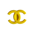 Chanel double C stylised logo yellow 087-70 Shoe Charm