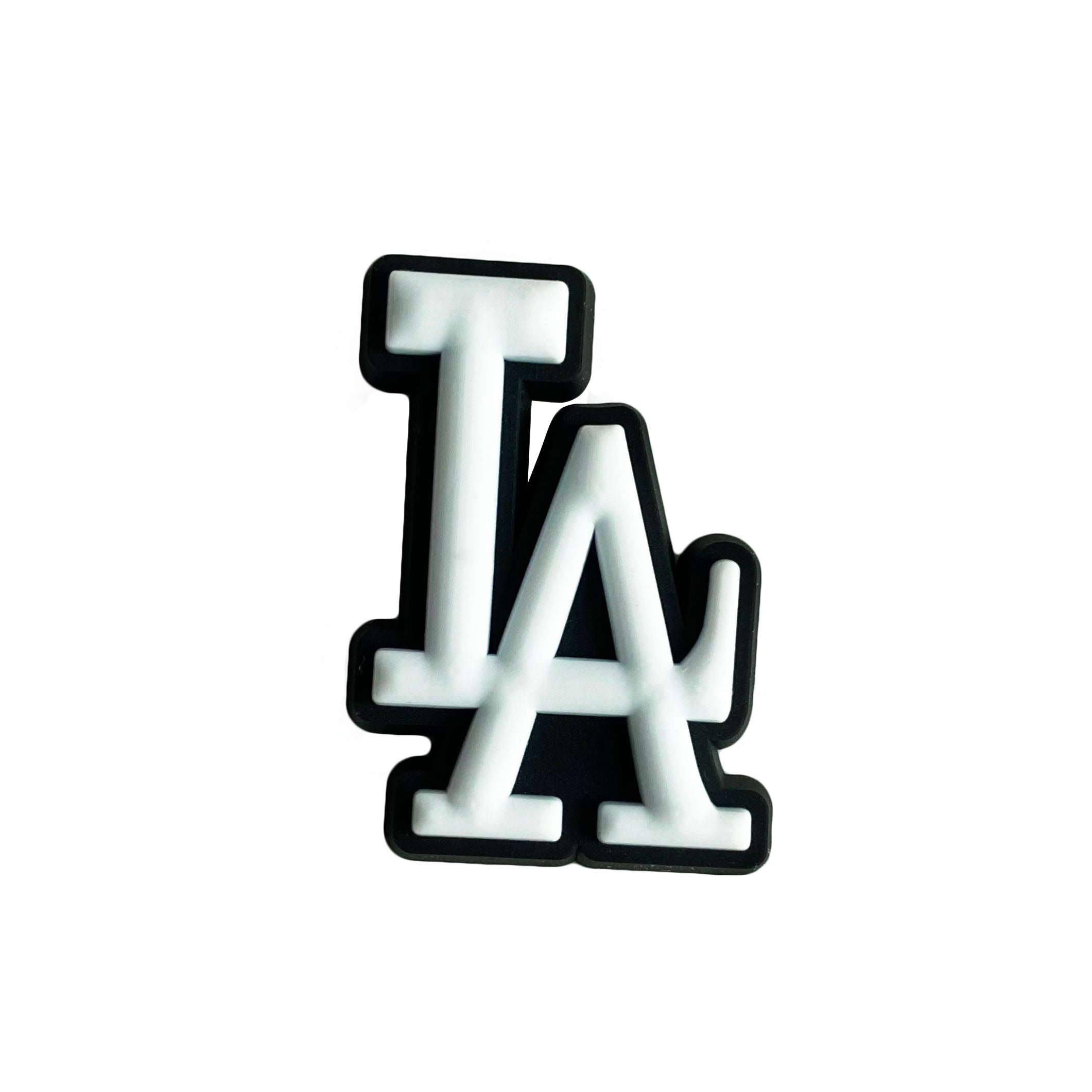 LA stylised logo white on black 087-139 Shoe Charm