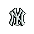 NY New York Yankees football badge logo white on black MQ087-122 Shoe Charm