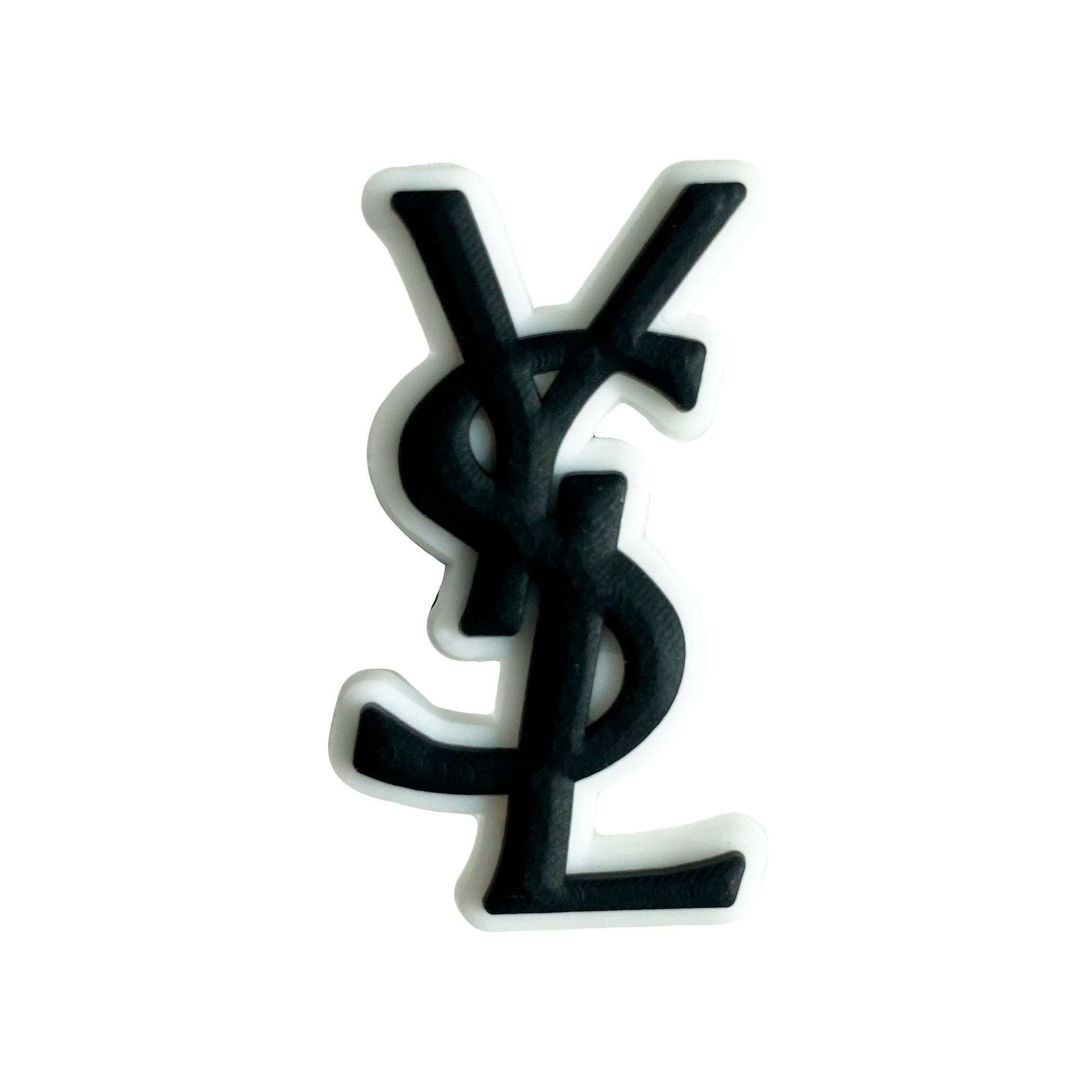 YSL Yves Saint Laurent French Luxury stylized logo black MQ087-127 Shoe Charm