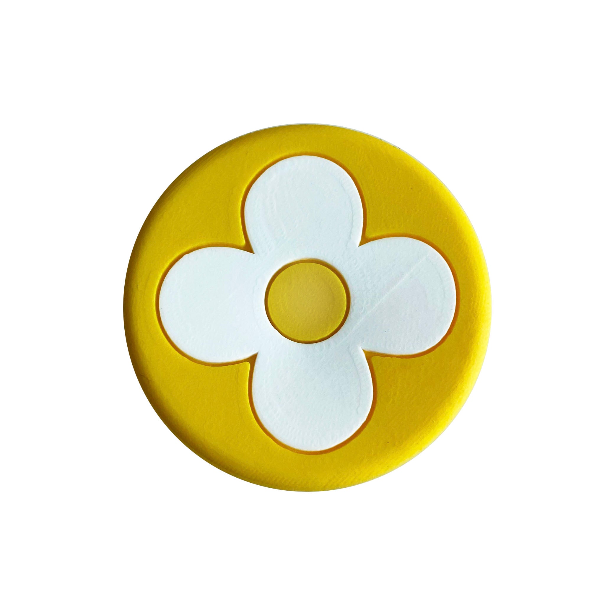 LV Louis Vuitton flower badge logo white on yellow shoe charm MQ087-72