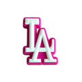 LA stylised logo white on dark pink 087-52 Shoe Charm