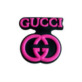 Gucci stylised badge logo dark pink 087-39 Shoe Charm
