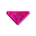 Prada triplate stylised badge logo dark pink on dark pink MQ087-45 Shoe Charm