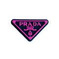 Prada triplate stylised badge logo dark pink on black 087-46 Shoe Charm