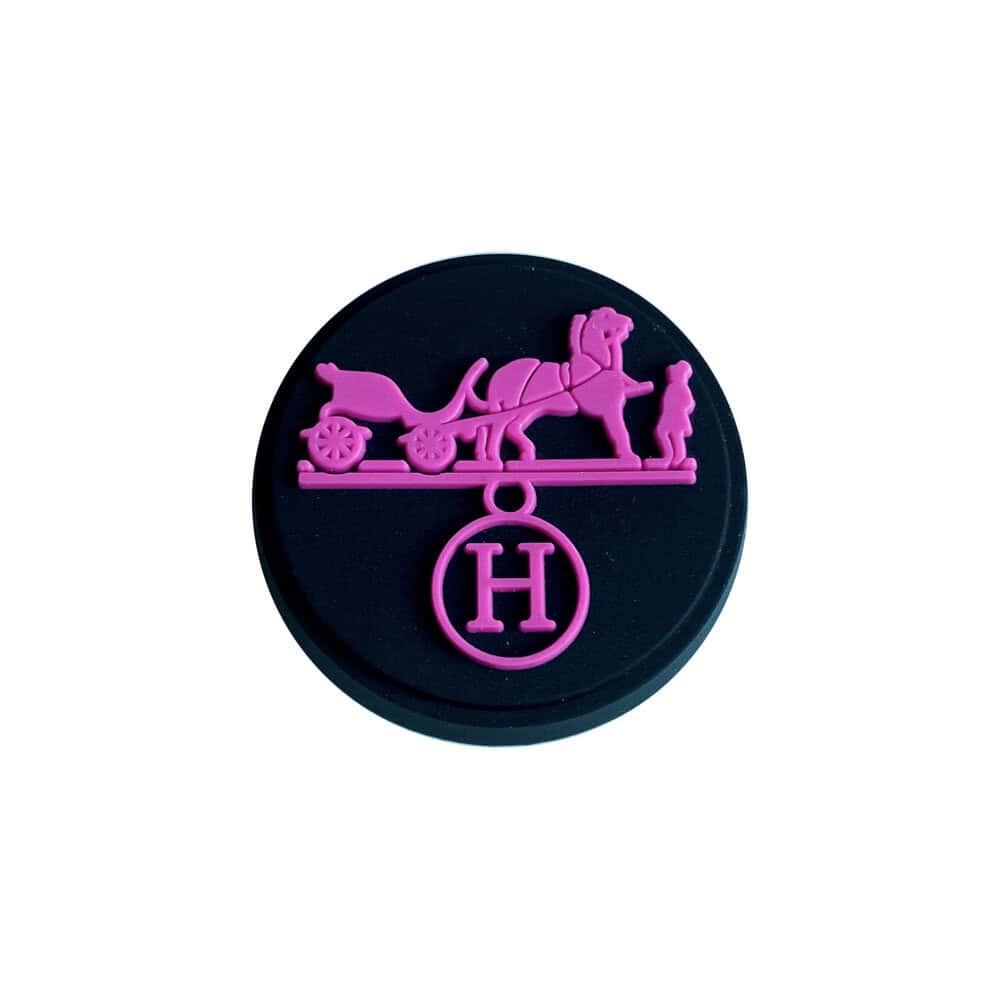 HERMES round badge logo dark pink MQ087-48 Shoe Charm