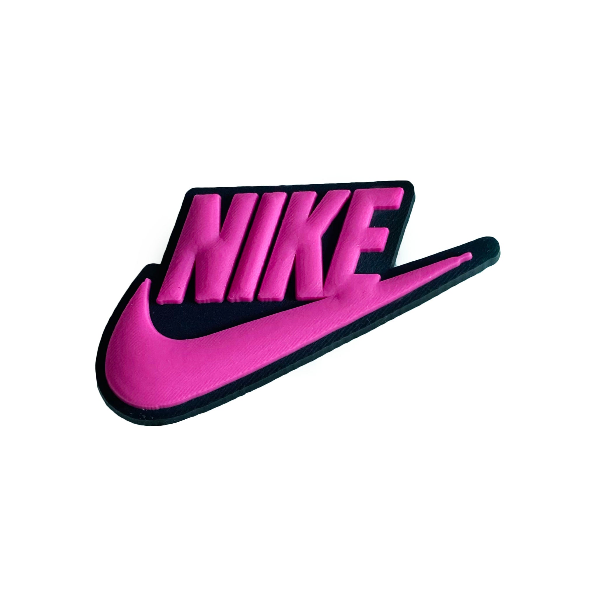 NIKE Swoosh logo dark pink on black  087-49 Shoe Charm