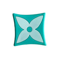 LV Louis Vuitton French star badge logo white on aqua MQ087-89 Shoe Charm