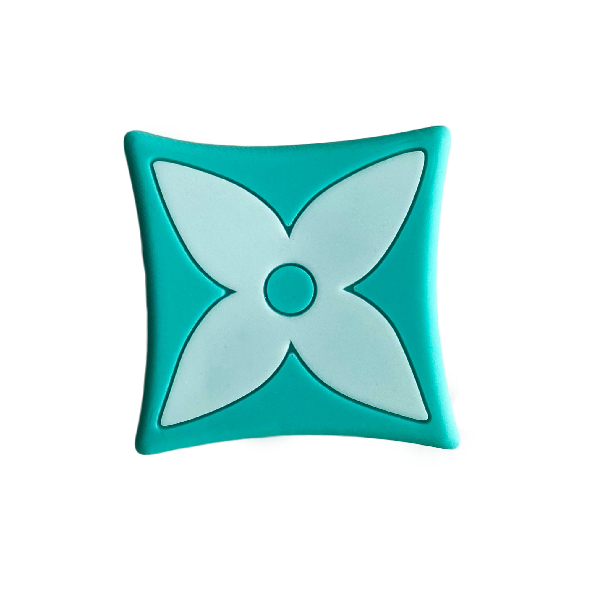 LV Louis Vuitton French star badge logo white on aqua MQ087-89 Shoe Charm