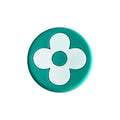 LV Louis Vuitton flower badge logo white on aqua shoe charm MQ087-90