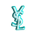 YSL Yves Saint Laurent French Luxury stylized logo aqua MQ087-91 Shoe Charm