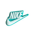 NIKE Swoosh logo white on aqua MQ087-92 Shoe Charm