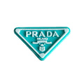 Prada triplate stylised badge logo white on aqua MQ087-97 Shoe Charm