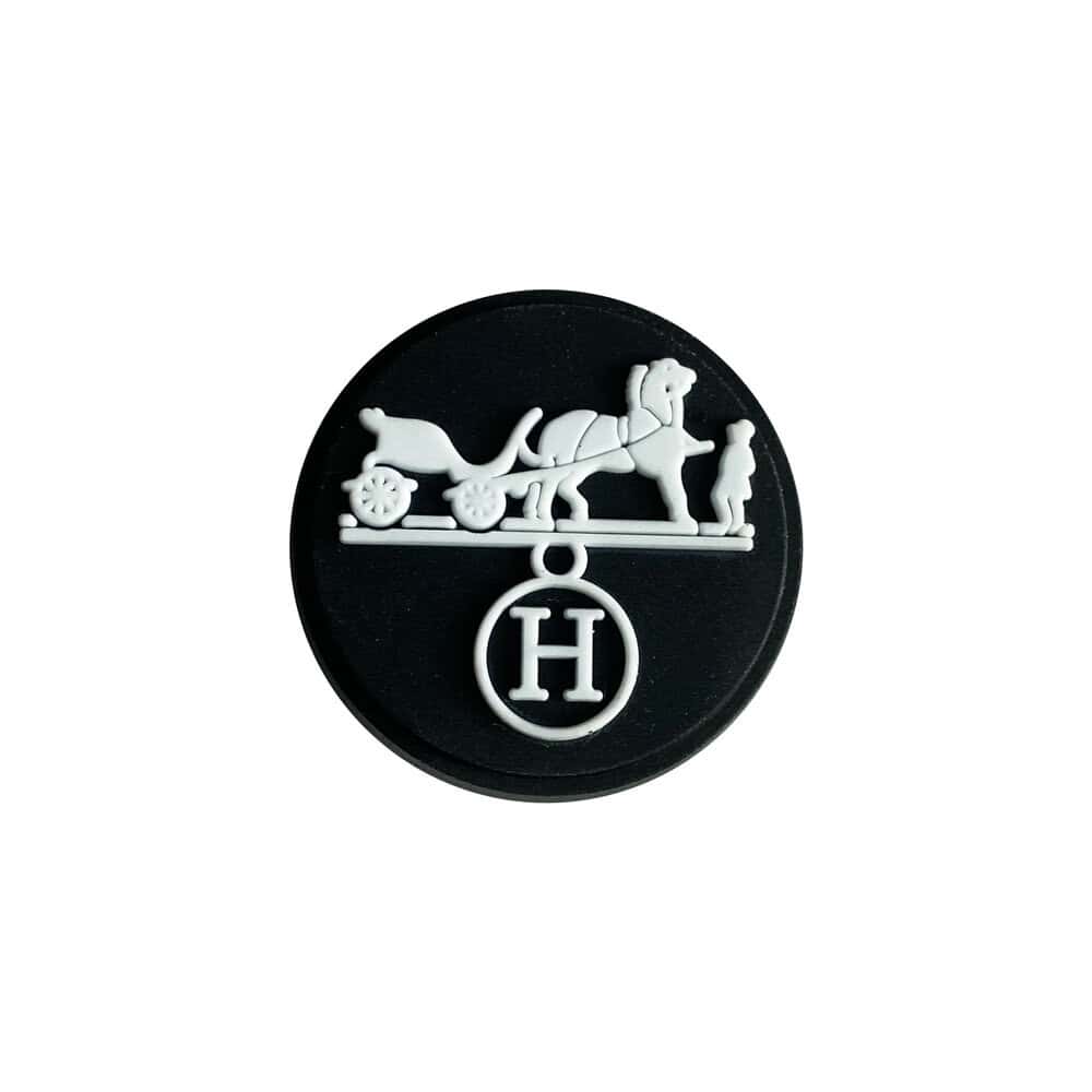 HERMES round badge logo black MQ087-134 Shoe Charm