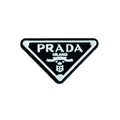 Prada triplate stylised badge logo white on black MQ087-136 Shoe Charm