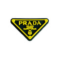 Prada triplate stylised badge logo yellow on black MQ087-77 Shoe Charm