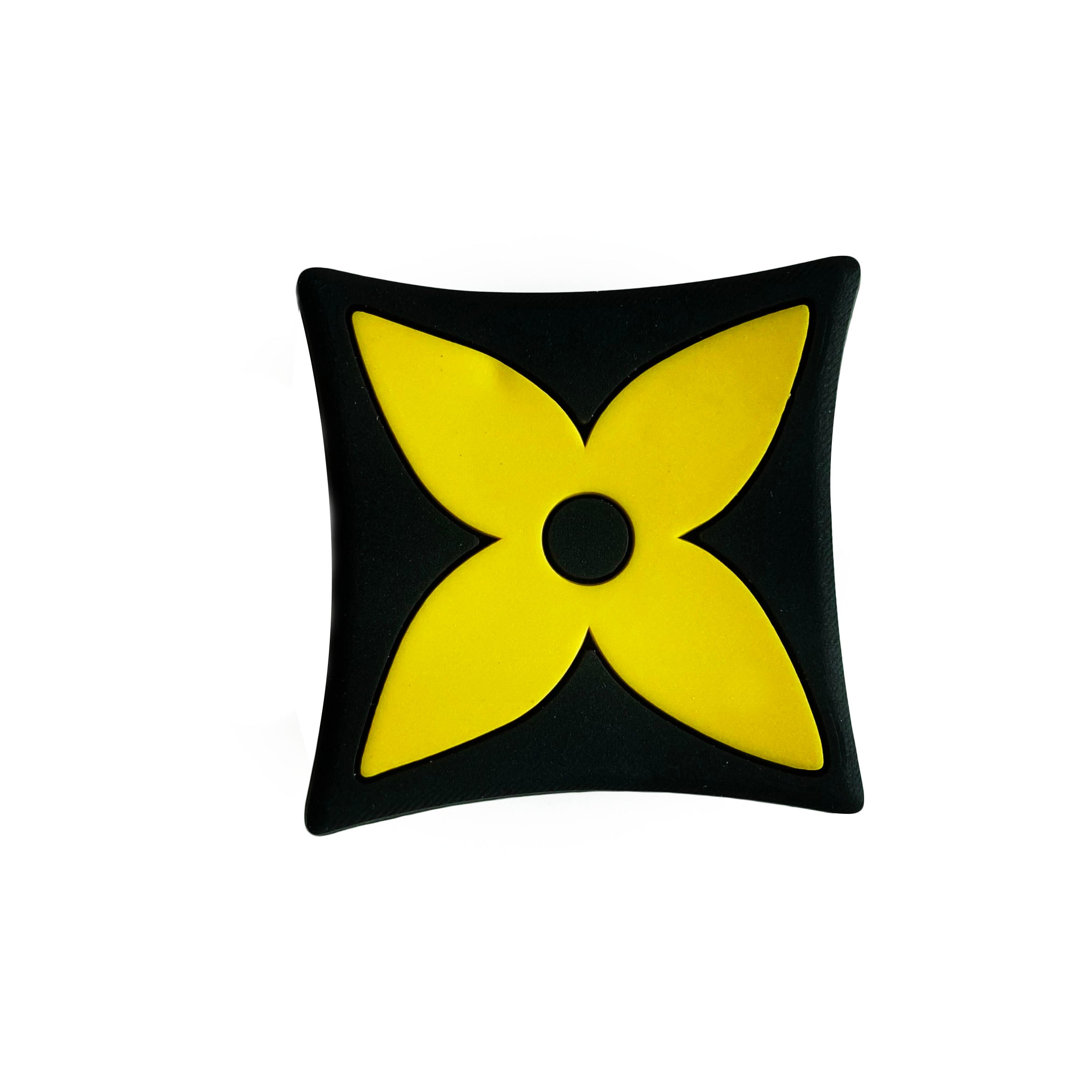 LV Louis Vuitton French star badge logo yellow on black MQ087-79 Shoe Charm