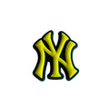 NY New York Yankees football badge logo yellow on black MQ087-81 Shoe Charm