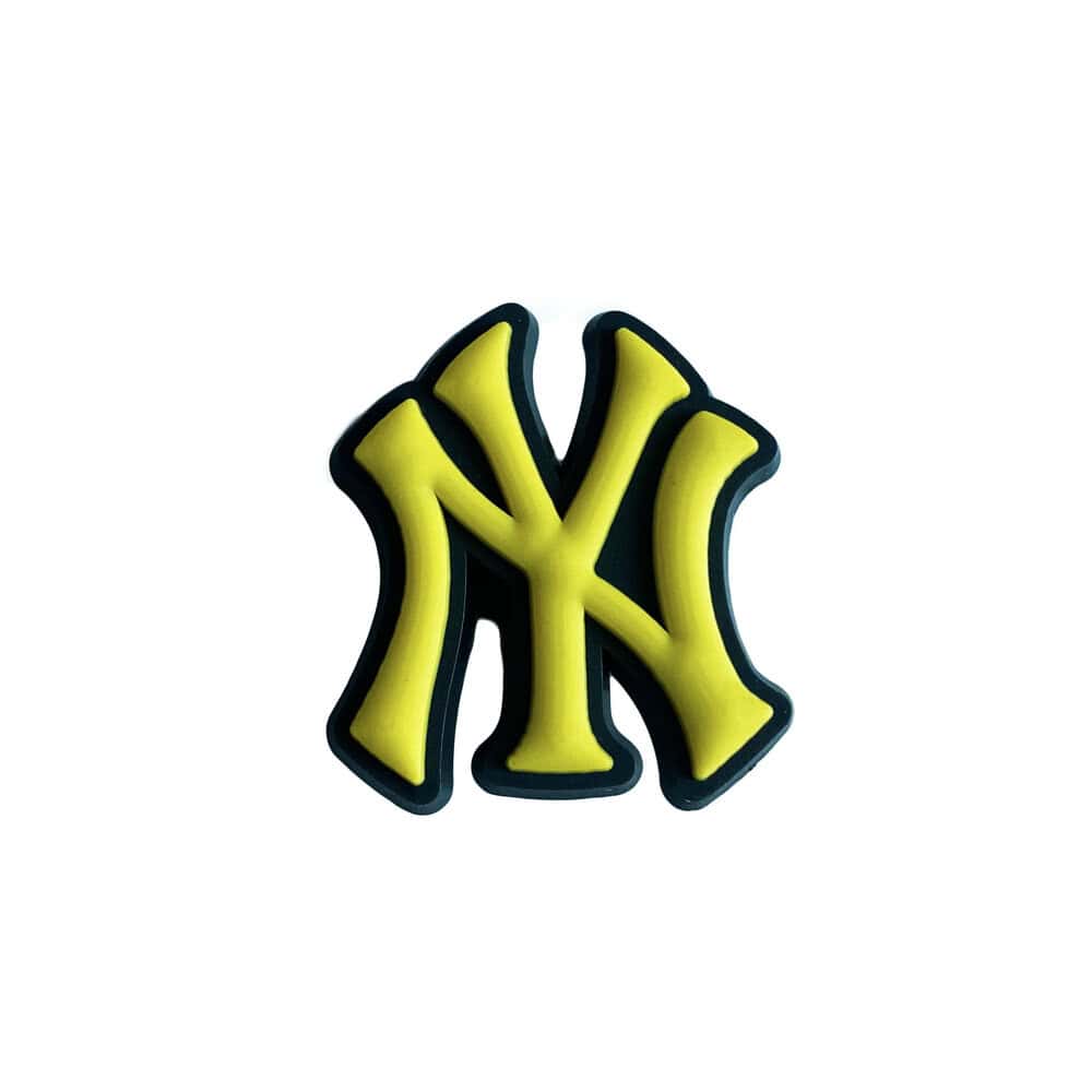 NY New York Yankees football badge logo yellow on black MQ087-81 Shoe Charm
