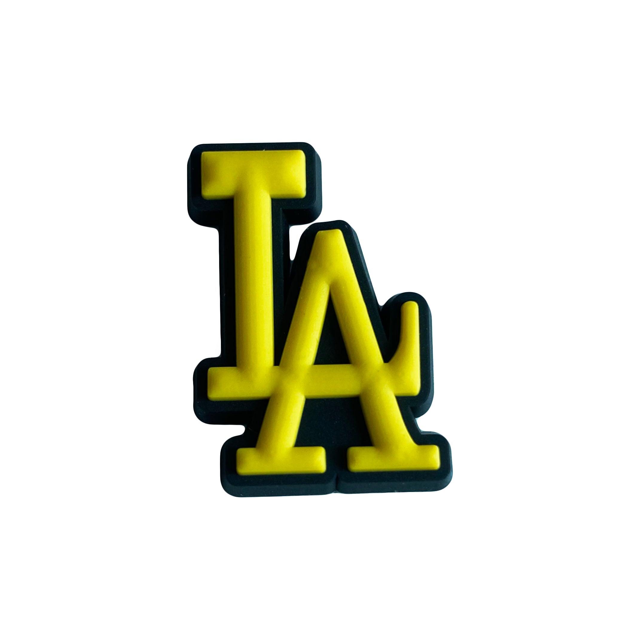 LA stylised logo yellow on black MQ087-82 Shoe Charm