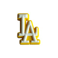 LA stylised logo white on yellow 087-83 Shoe Charm