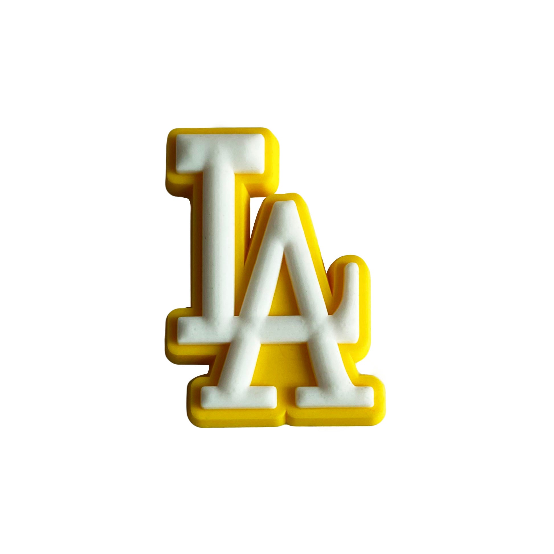 LA stylised logo white on yellow 087-83 Shoe Charm